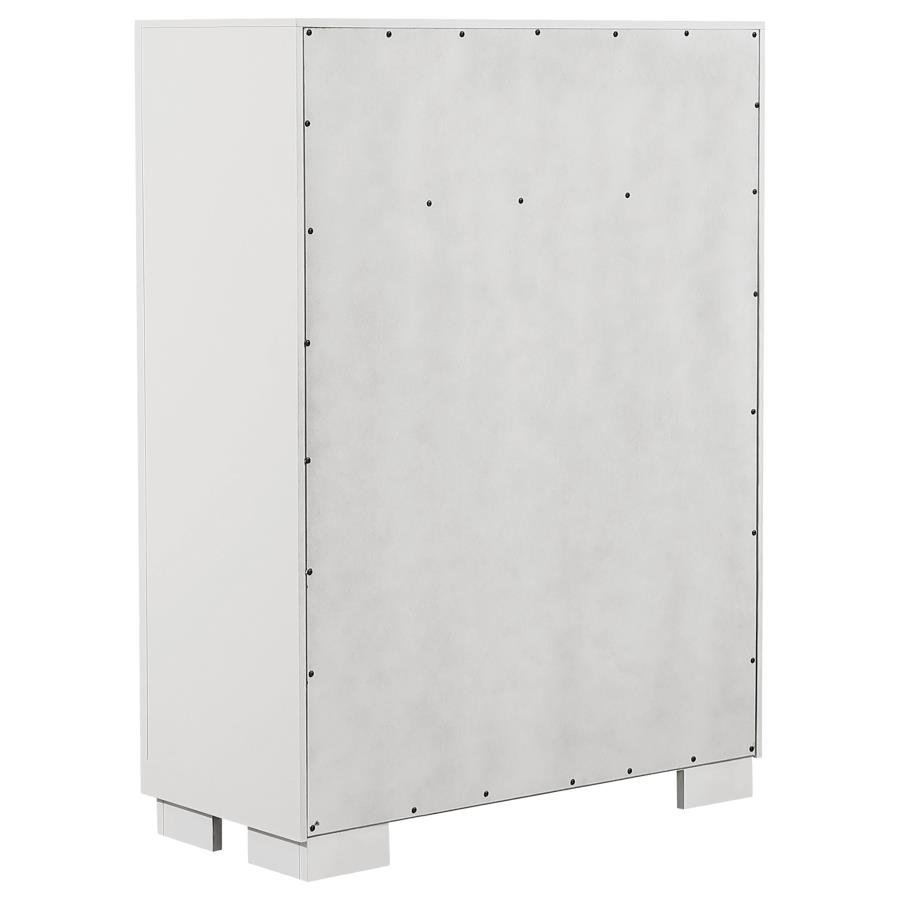 JESSICA 5-PIECE QUEEN LED BEDROOM SET SNOW WHITE - Image 11