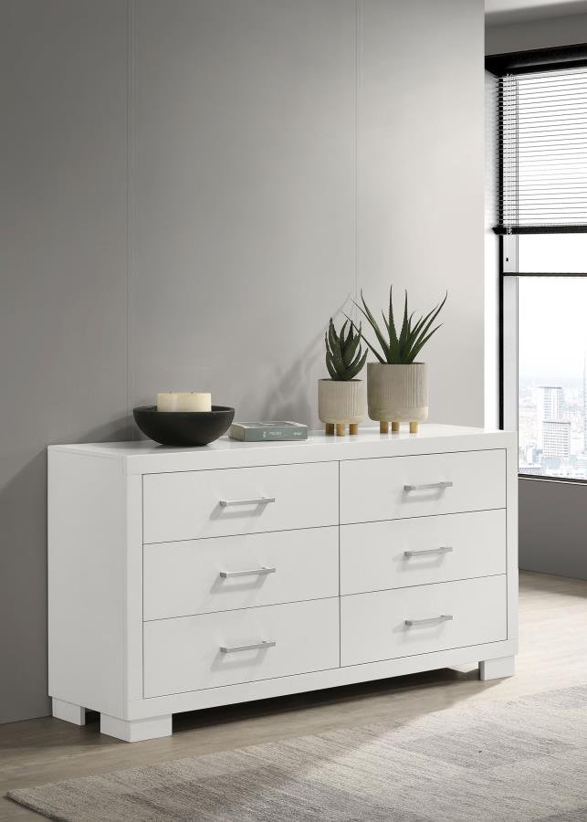 JESSICA 6-DRAWER DRESSER SNOW WHITE - Image 2