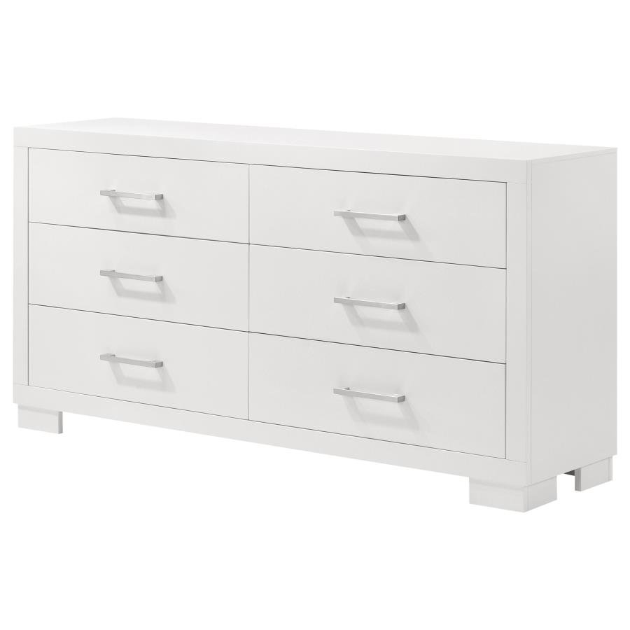 JESSICA 6-DRAWER DRESSER SNOW WHITE - Image 4