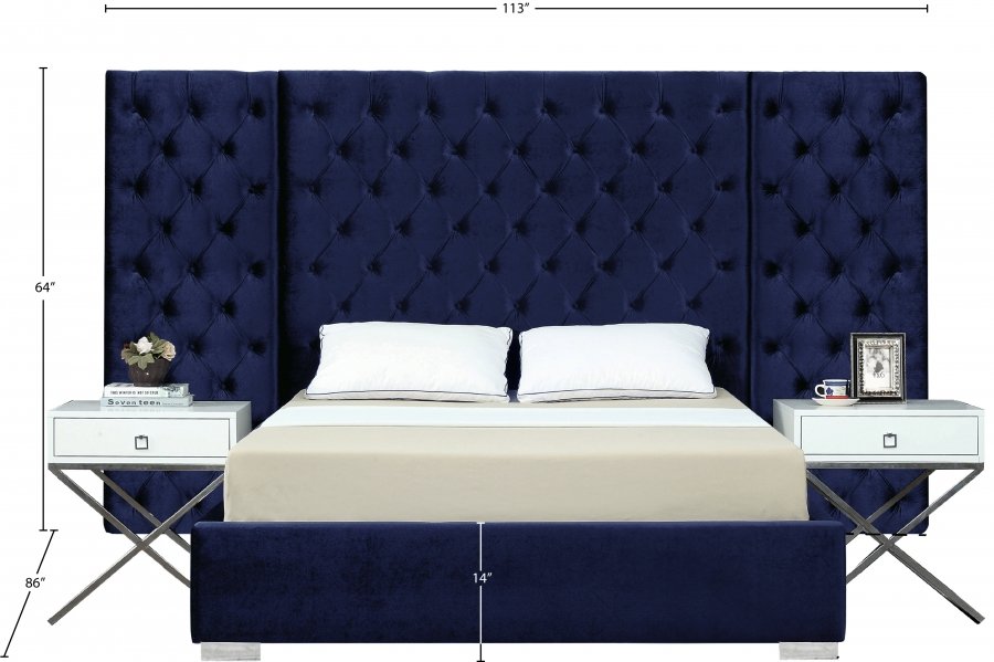 Grande Velvet Upholstered Bed - Image 3