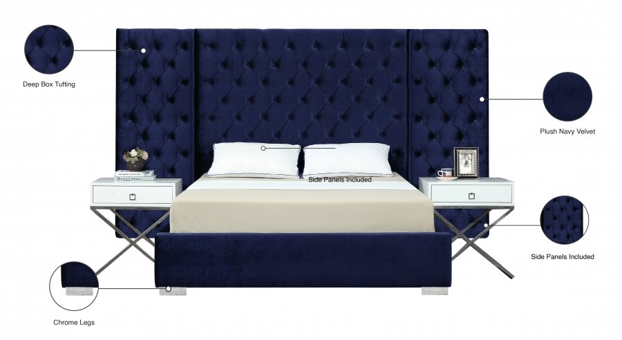Grande Velvet Upholstered Bed - Image 4