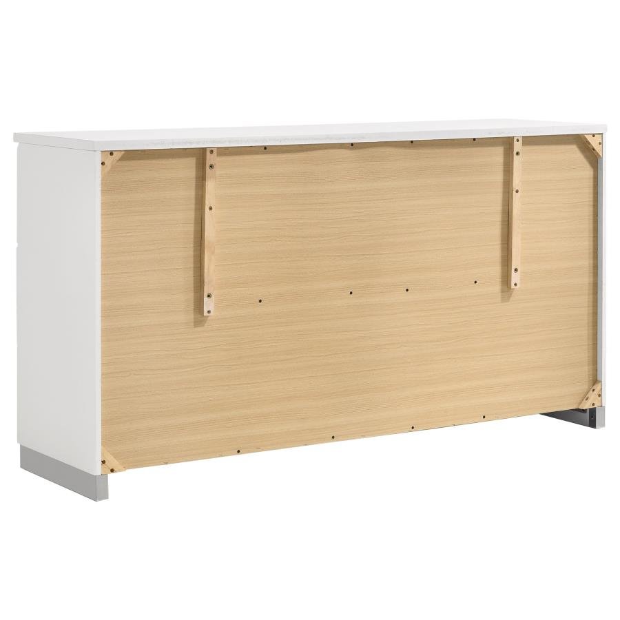 FELICITY 5-PIECE QUEEN BEDROOM SET WHITE HIGH GLOSS - Image 7