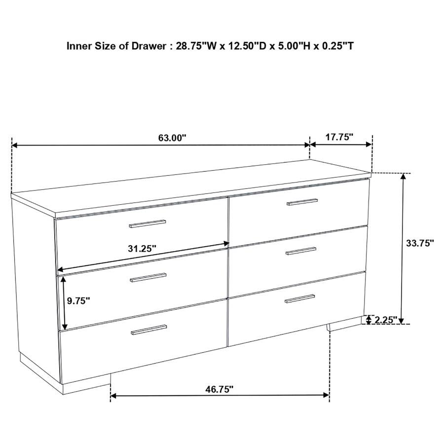 FELICITY 5-PIECE QUEEN BEDROOM SET WHITE HIGH GLOSS - Image 15
