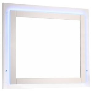 FELICITY WOOD LED DRESSER MIRROR WHITE HIGH GLOSS