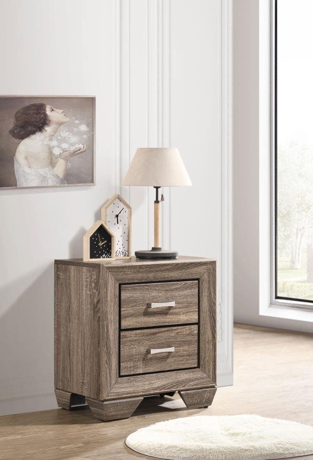 KAUFFMAN 2-DRAWER NIGHTSTAND WASHED TAUPE - Image 2