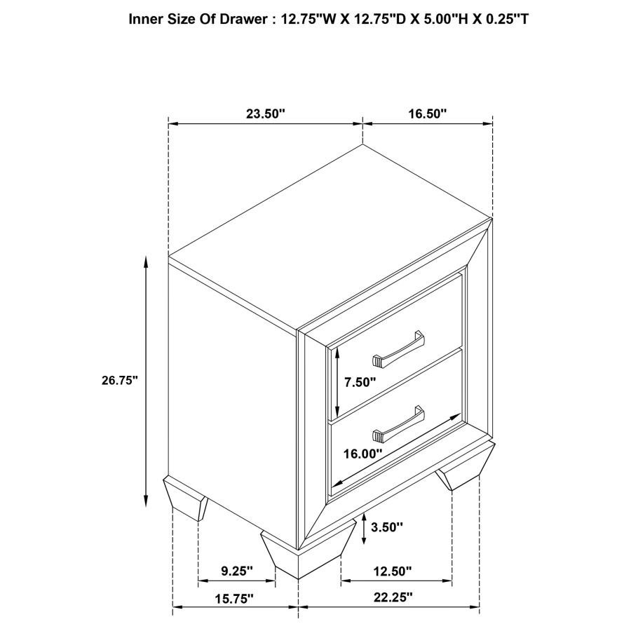 KAUFFMAN 2-DRAWER NIGHTSTAND WASHED TAUPE - Image 10
