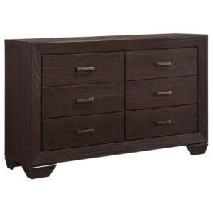 KAUFFMAN 6-DRAWER DRESSER DARK COCOA