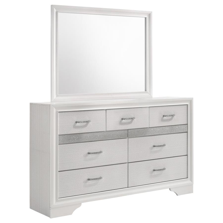 MIRANDA 7-DRAWER DRESSER WITH MIRROR WHITE