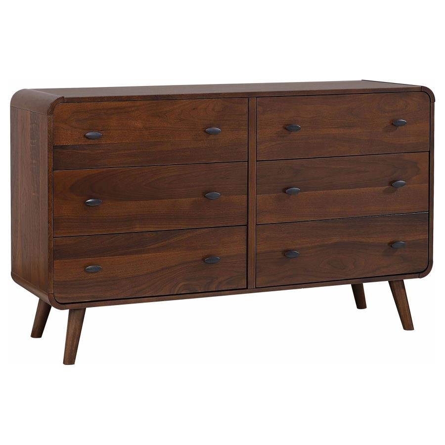 ROBYN 6-DRAWER BEDROOM DRESSER DARK WALNUT