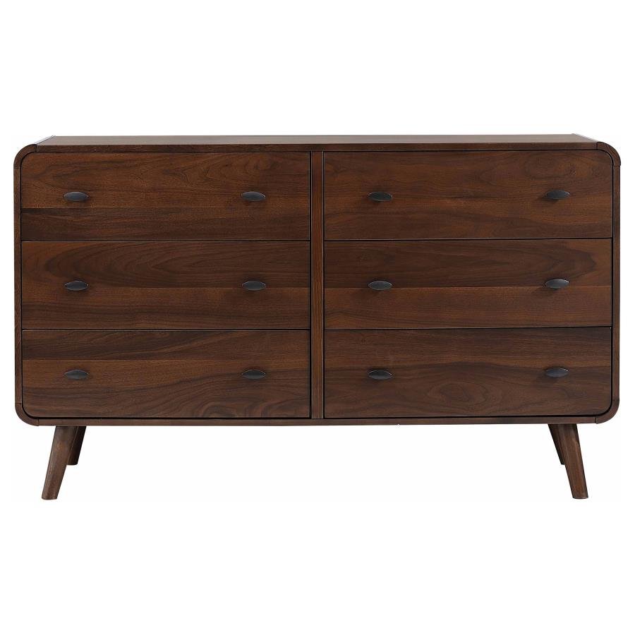 ROBYN 6-DRAWER BEDROOM DRESSER DARK WALNUT - Image 3