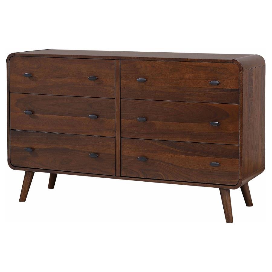 ROBYN 6-DRAWER BEDROOM DRESSER DARK WALNUT - Image 4