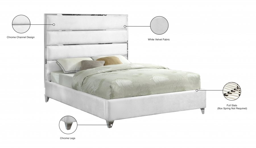 Zuma Velvet Upholstered Bed - Image 5