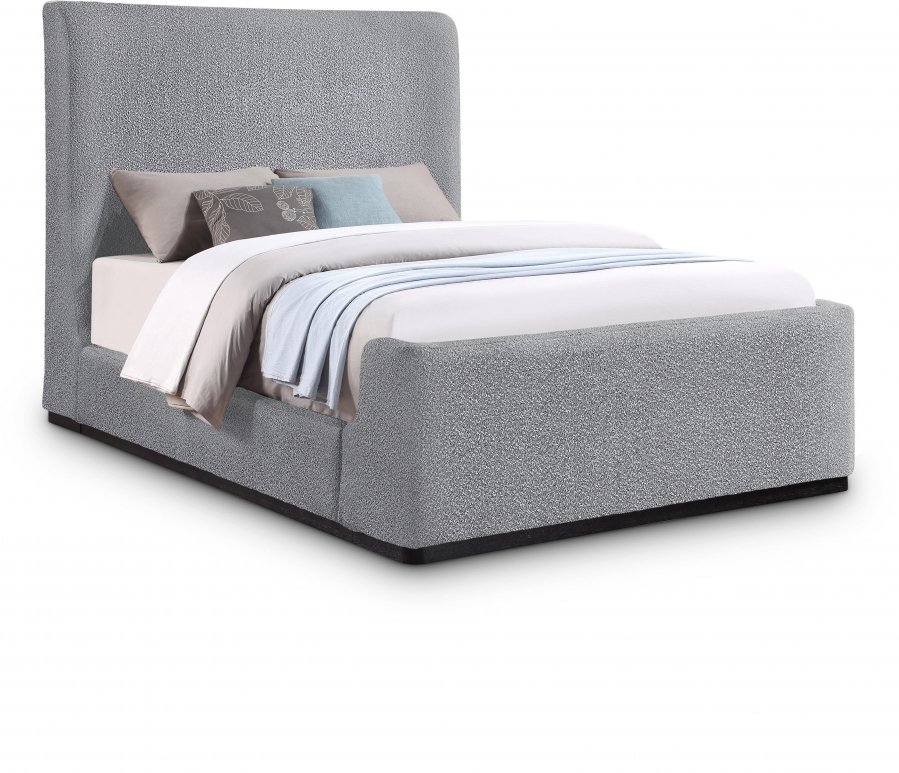 Oliver Boucle Fabric Upholstered Bed