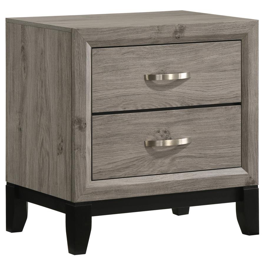 WATSON 2-DRAWER NIGHTSTAND BEDSIDE TABLE LIGHT TAUPE