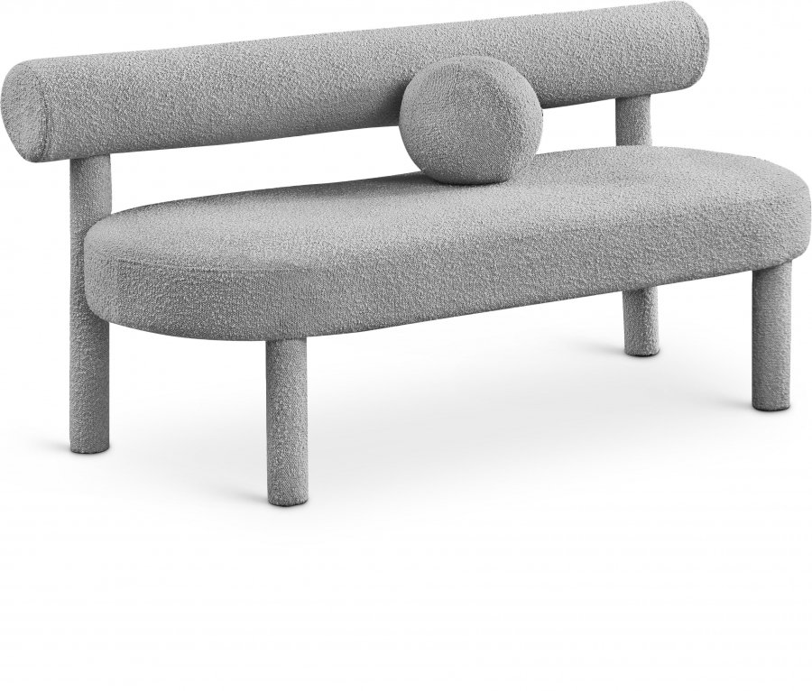 Parlor Boucle Fabric Upholstered Bench