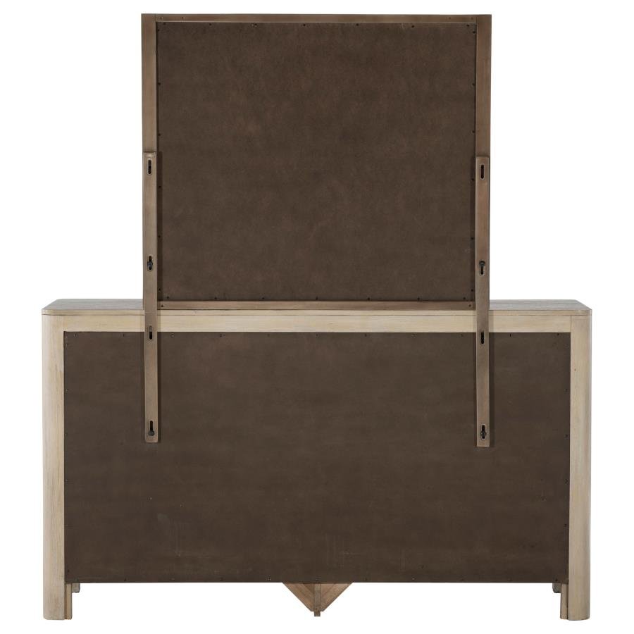 SOLANO 9-DRAWER BEDROOM DRESSER WITH MIRROR WEATHERED MANGO - Image 7