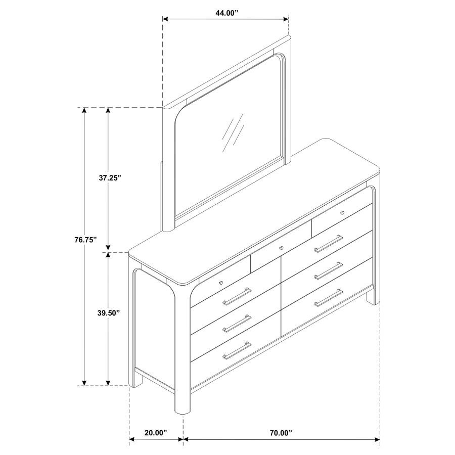 SOLANO 9-DRAWER BEDROOM DRESSER WITH MIRROR WEATHERED MANGO - Image 14