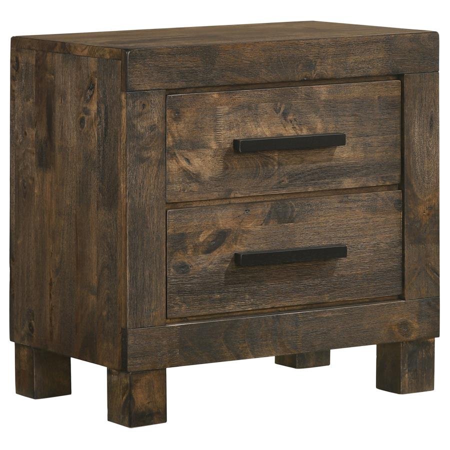 WOODMONT 2-DRAWER NIGHTSTAND RUSTIC GOLDEN BROWN