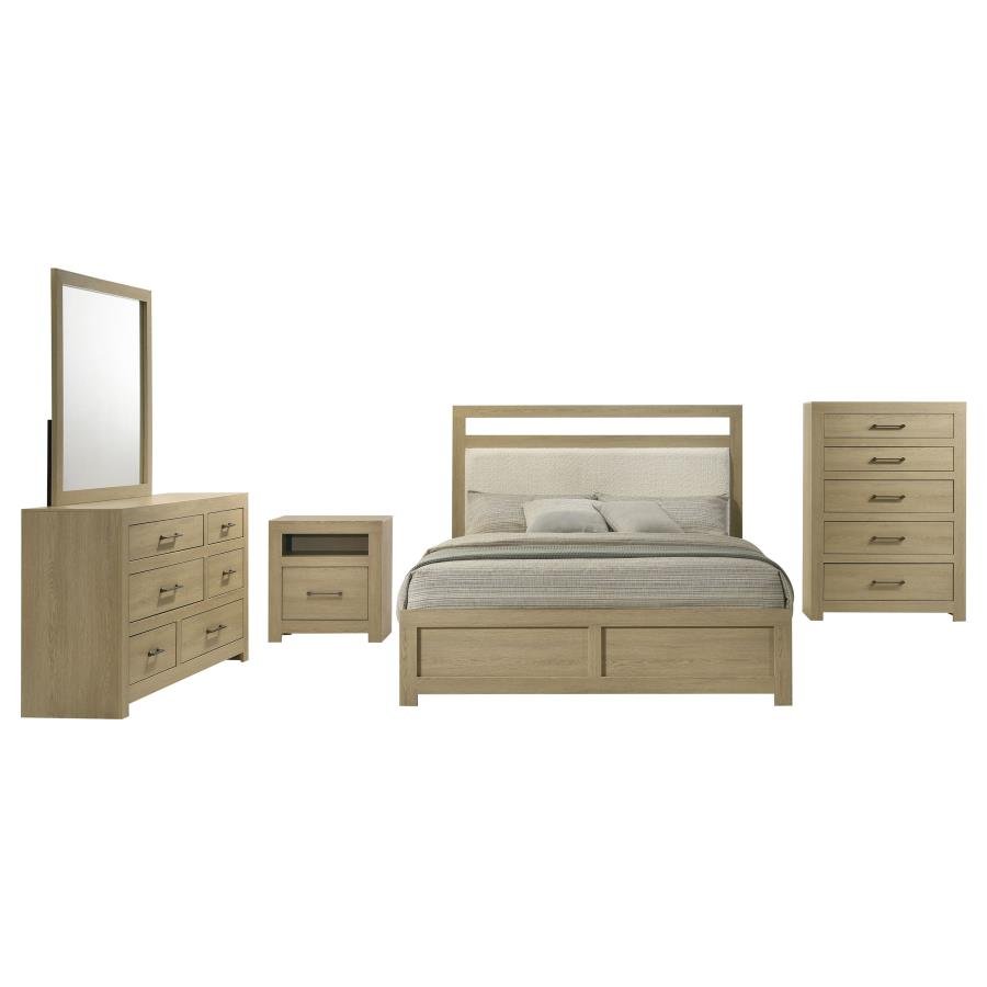 HENDRICKS 6-DRAWER BEDROOM DRESSER STORAGE CABINET LIGHT OAK