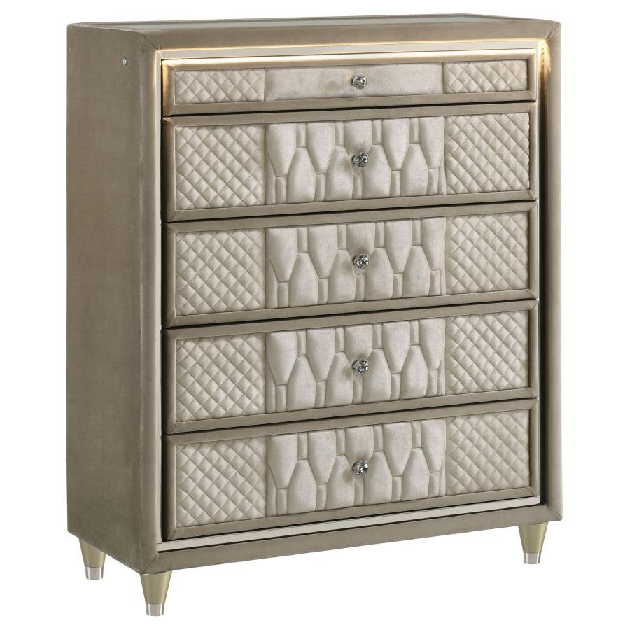 LORIENT 5-PIECE QUEEN BEDROOM SET IVORY AND CAMEL - Image 11