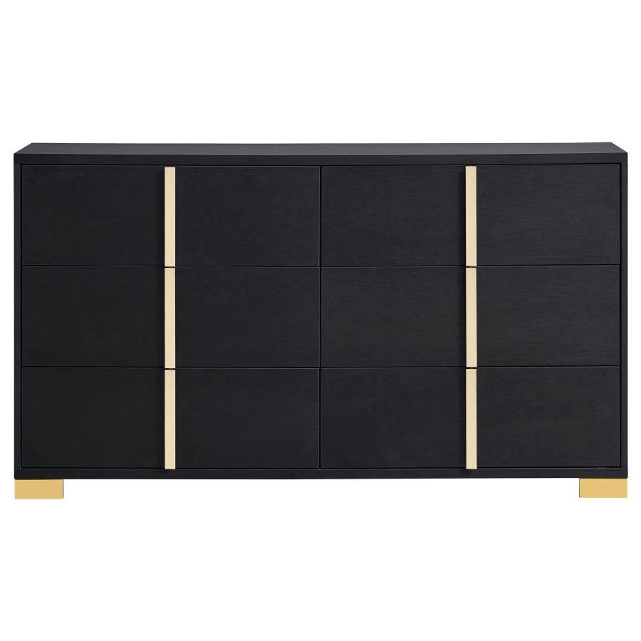 MARCELINE 6-DRAWER DRESSER BLACK - Image 3