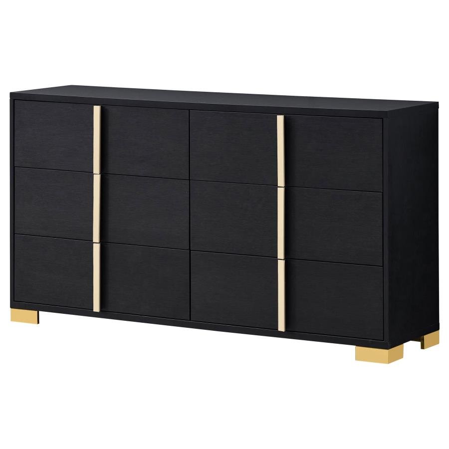 MARCELINE 6-DRAWER DRESSER BLACK - Image 4