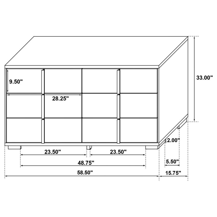 MARCELINE 6-DRAWER DRESSER BLACK - Image 13
