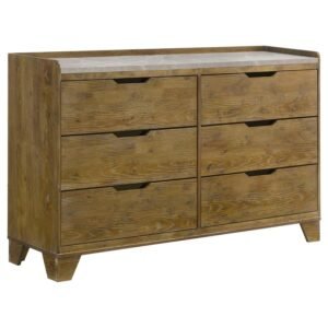 HENDERSON 6-DRAWER BEDROOM DRESSER CABINET MEDIUM OAK