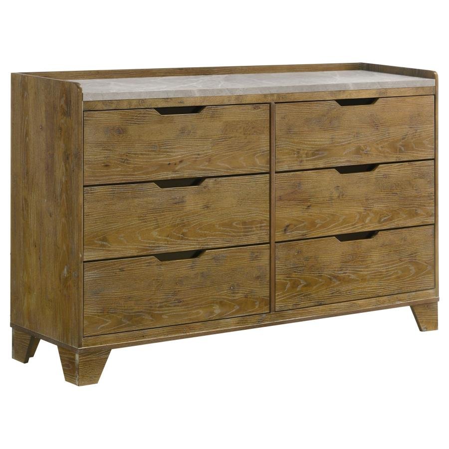 HENDERSON 6-DRAWER BEDROOM DRESSER CABINET MEDIUM OAK