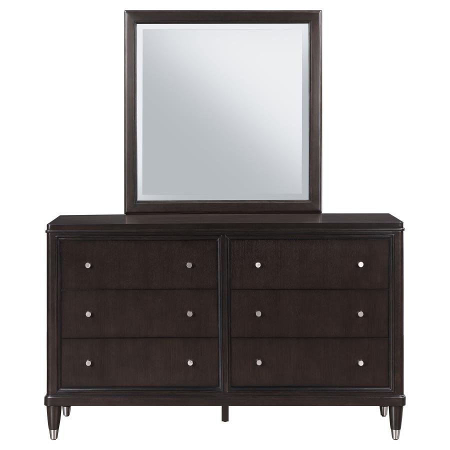 EMBERLYN 6-DRAWER DRESSER WITH MIRROR BROWN - Image 3