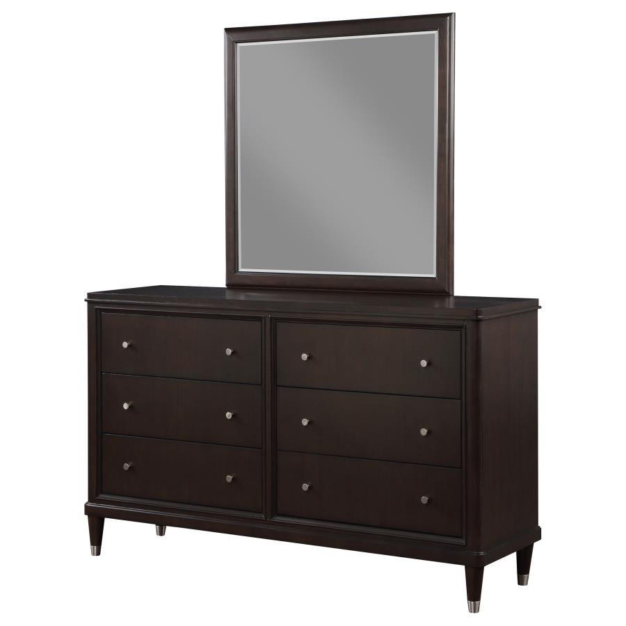 EMBERLYN 6-DRAWER DRESSER WITH MIRROR BROWN - Image 4