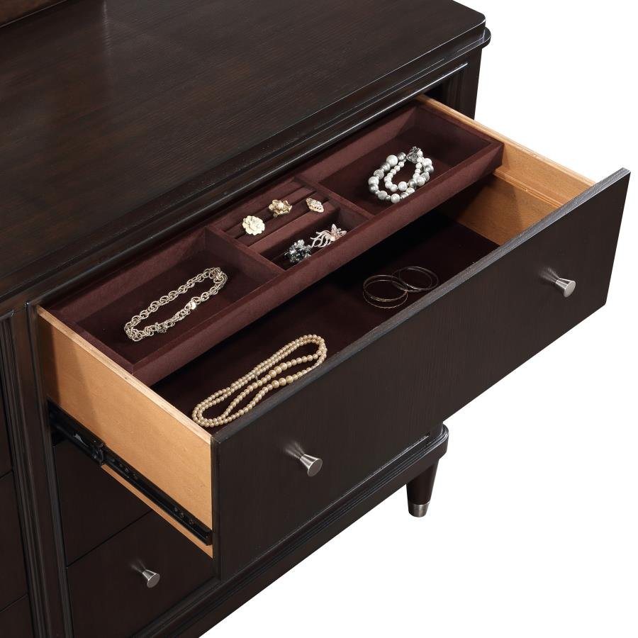 EMBERLYN 6-DRAWER DRESSER WITH MIRROR BROWN - Image 10