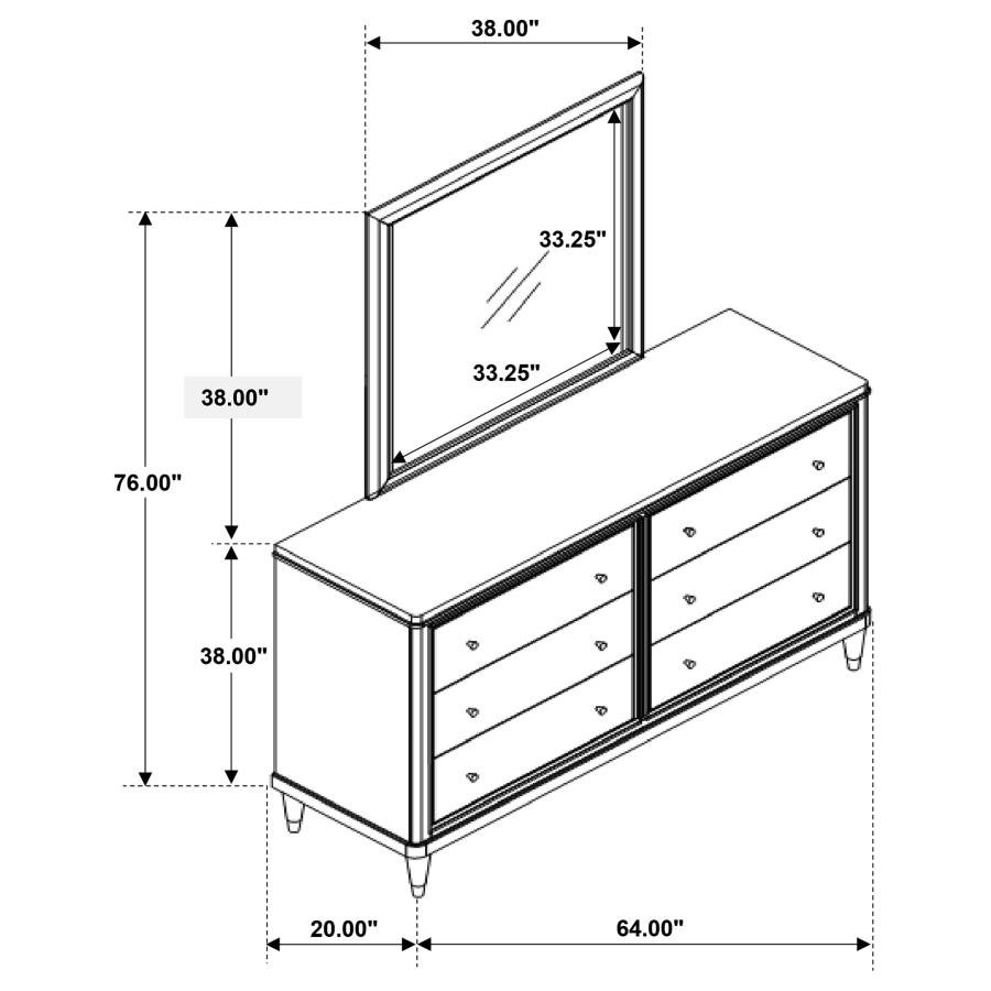 EMBERLYN 6-DRAWER DRESSER WITH MIRROR BROWN - Image 13