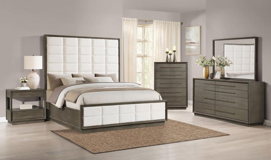DURANGO 5-PIECE QUEEN BEDROOM SET TAUPE OAK