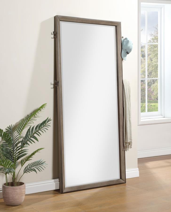 DURANGO 80-INCH STANDING FLOOR MIRROR WASHED OAK - Image 2