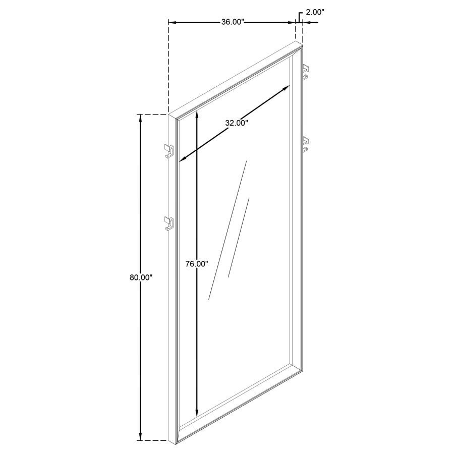 DURANGO 80-INCH STANDING FLOOR MIRROR WASHED OAK - Image 6