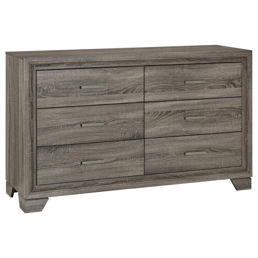 WRIGHT 6-DRAWER DRESSER CABINET BROWN OAK