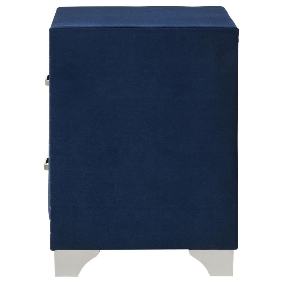 MELODY UPHOLSTERED 2-DRAWER NIGHTSTAND PACIFIC BLUE - Image 5