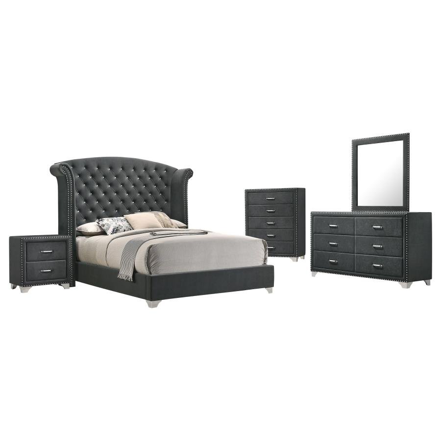 MELODY 5-PIECE QUEEN BEDROOM SET GREY
