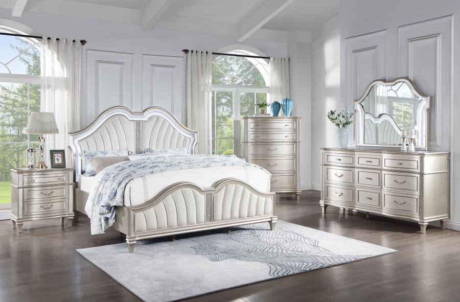 EVANGELINE 5-PIECE QUEEN BEDROOM SET SILVER OAK