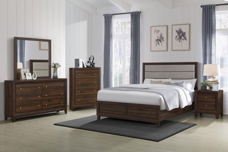 WELSLEY 5-PIECE QUEEN BEDROOM SET WALNUT