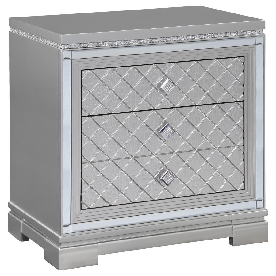 ELEANOR 2-DRAWER NIGHTSTAND METALLIC MERCURY
