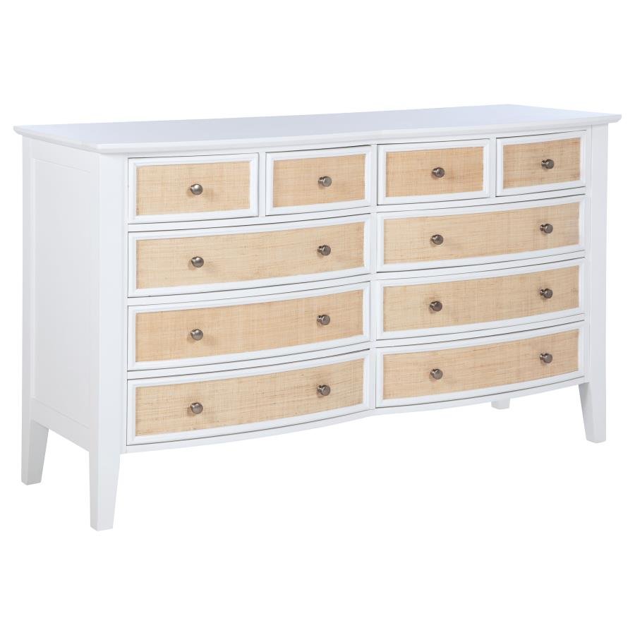 BEXHILL 10-DRAWER DRESSER CABINET WHITE