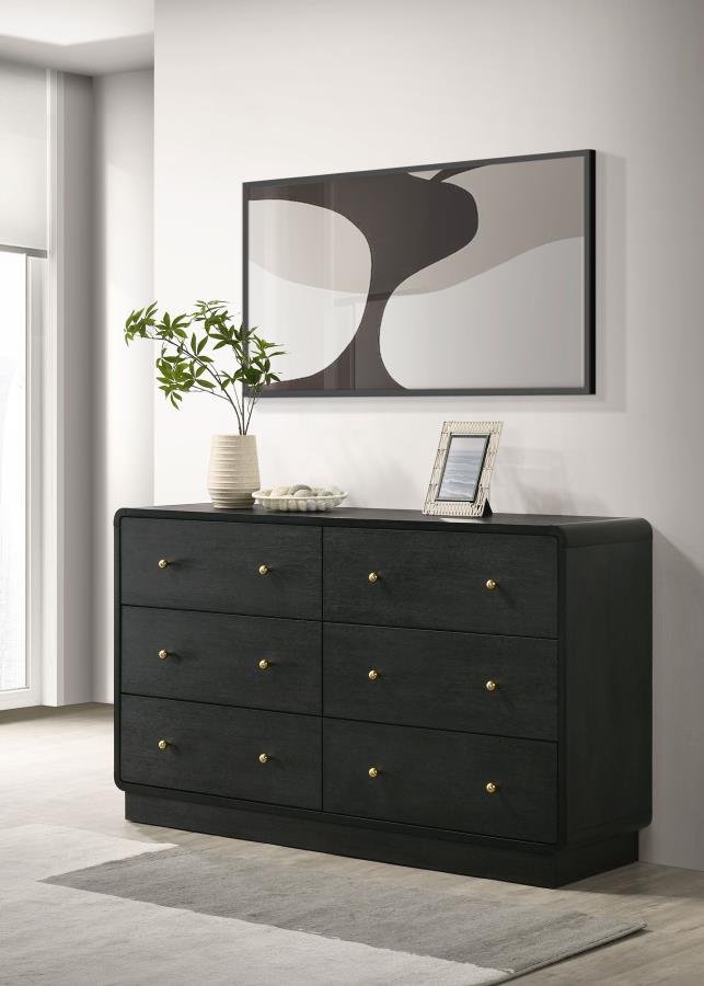 CAVELLE 6-DRAWER DRESSER CABINET BLACK - Image 2