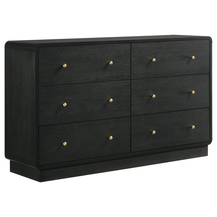 CAVELLE 6-DRAWER DRESSER CABINET BLACK