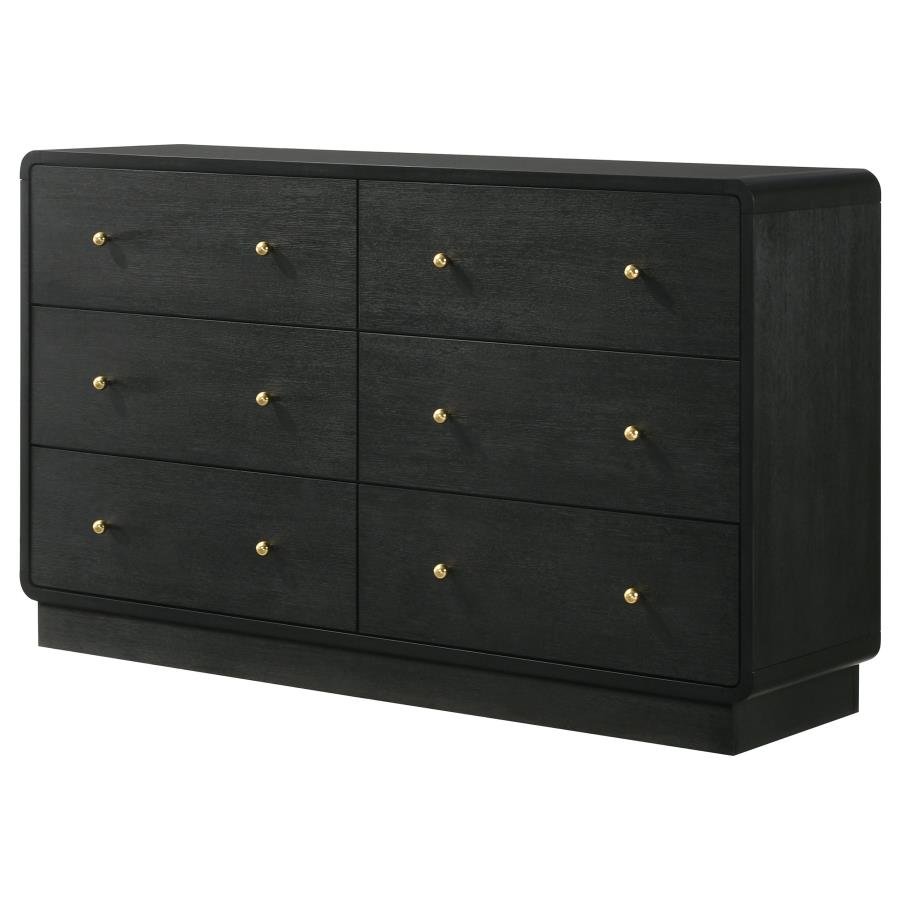 CAVELLE 6-DRAWER DRESSER CABINET BLACK - Image 4