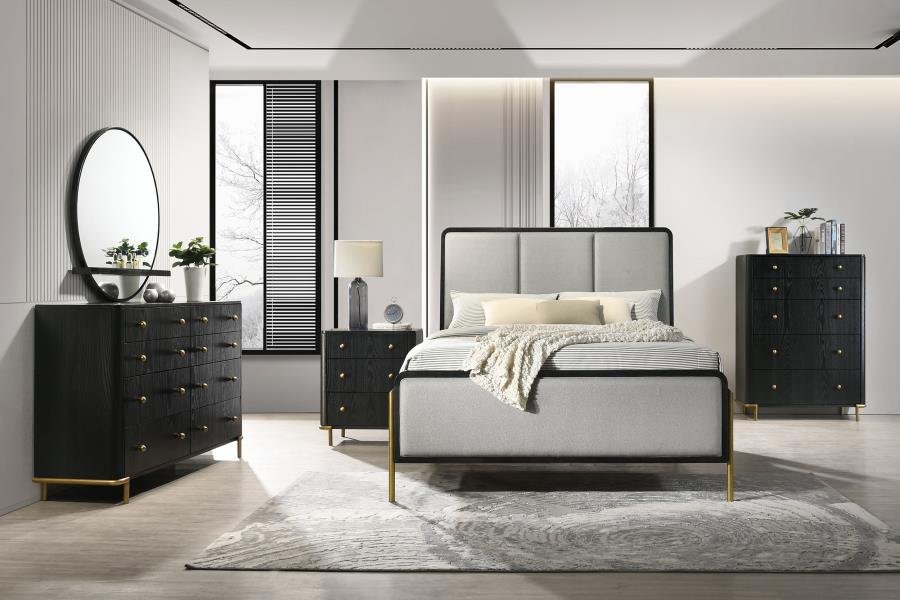 ARINI 5-PIECE QUEEN BEDROOM SET BLACK AND GREY