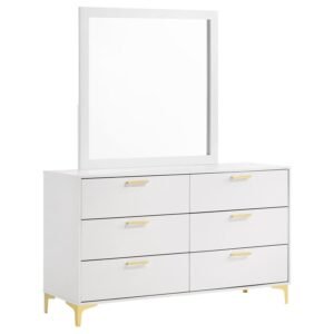 KENDALL 6-DRAWER DRESSER WITH MIRROR WHITE