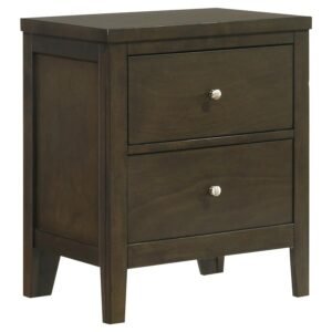 WILKES 2-DRAWER NIGHTSTAND BEDSIDE TABLE DARK COCOA