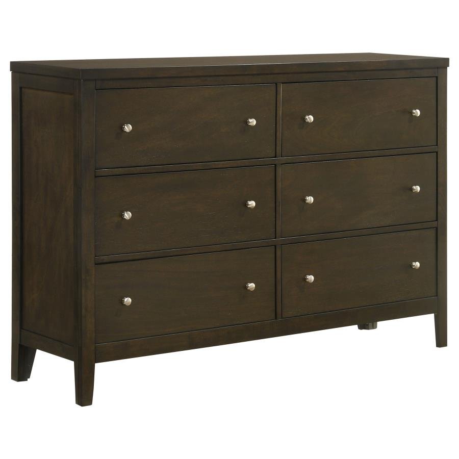 WILKES 6-DRAWER DRESSER CABINET DARK COCOA